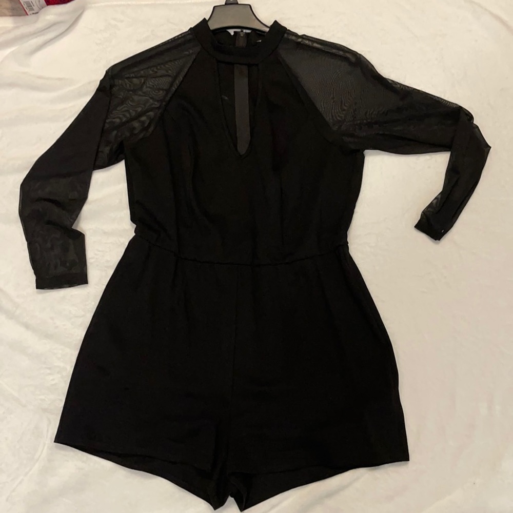 Sheer Sleeve Romper